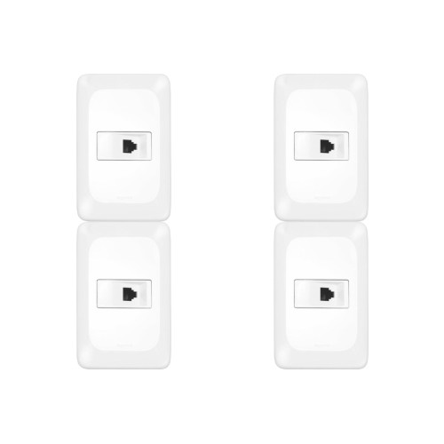 Kit C/4 - Conjunto Pial Pop 4X2 Branco Com Placa (Tomada ...