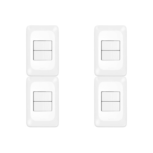 Kit C/4 - Conjunto Pial Pop 4X2 Branco Com Placa (2Simple...