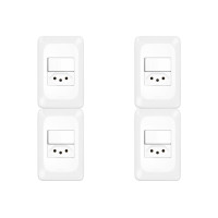 Kit C/4 - Conjunto Pial Pop 4X2 Branco Com Placa (1Simple...