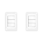 Kit C/2 - Conjunto Pial Pop 4X2 Branco Com Placa (3Simple...