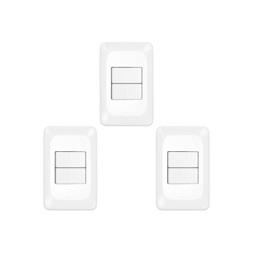 Kit C/3 - Conjunto Pial Pop 4X2 Branco Com Placa (2Parale...