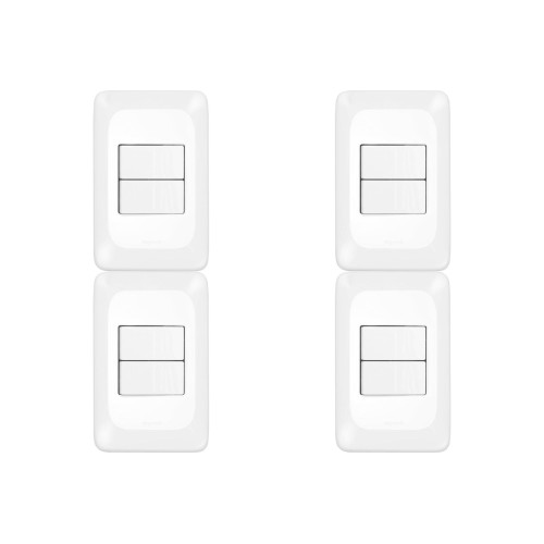 Kit C/4 - Conjunto Pial Pop 4X2 Branco Com Placa (2Parale...