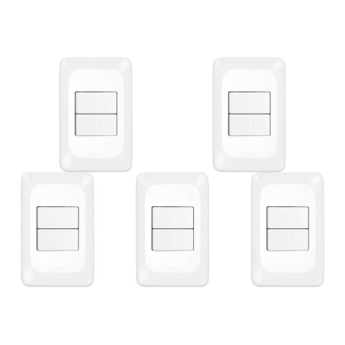 Kit C/5 - Conjunto Pial Pop 4X2 Branco Com Placa (2Parale...
