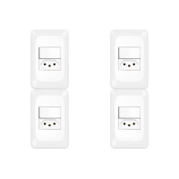 Kit C/4 - Conjunto Pial Pop 4X2 Branco Com Placa (1Parale...