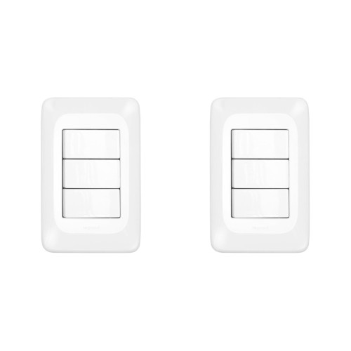Kit C/2 - Conjunto Pial Pop 4X2 Branco Com Placa (3Parale...