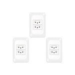 Kit C/3 - Conjunto Pial Pop 4X2 Branco Com Placa (2Tomada...