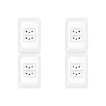 Kit C/4 - Conjunto Pial Pop 4X2 Branco Com Placa (2Tomada...