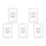 Kit C/5 - Conjunto Pial Pop 4X2 Branco Com Placa (2Tomada...