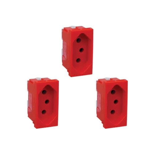 Kit C/3 - Modulo Pial Pop Vermelho 1 Tomada 20A Lg03020Vm