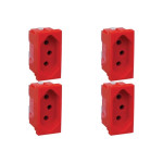 Kit C/4 - Modulo Pial Pop Vermelho 1 Tomada 20A Lg03020Vm