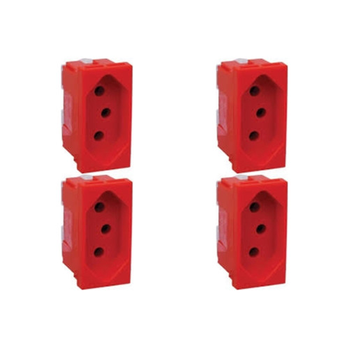 Kit C/4 - Modulo Pial Pop Vermelho 1 Tomada 20A Lg03020Vm