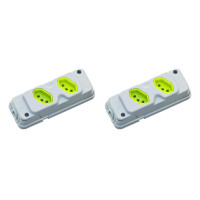 Kit C/2 - Tomada Barra Fiolux   Dupla 20A 2 Polos+Terra C...
