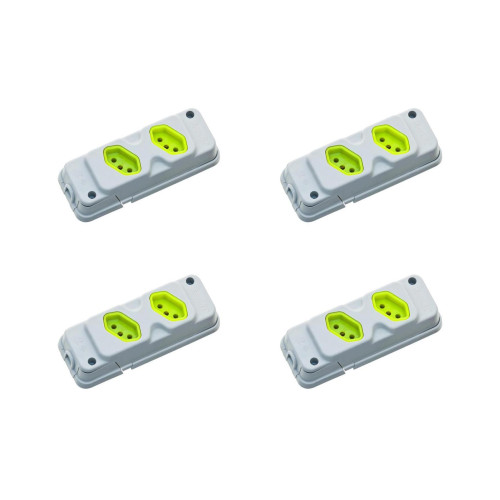 Kit C/4 - Tomada Barra Fiolux   Dupla 20A 2 Polos+Terra C...