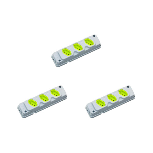Kit C/3 - Tomada Barra Fiolux   Tripla 20A 2 Polos+Terra ...