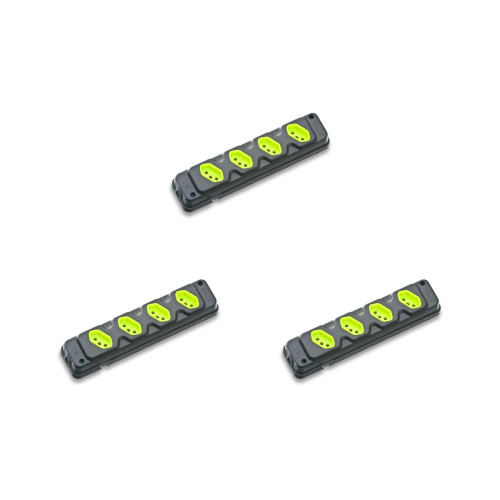 Kit C/3 - Tomada Barra Fiolux   Quadrupla 20A 2 Polos+Ter...