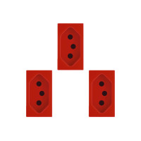 Kit C/3 - Modulo Soprano Ilus (Tomada 10A Vermelho) 5Ub99007