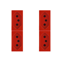 Kit C/4 - Modulo Soprano Ilus (Tomada 10A Vermelho) 5Ub99007
