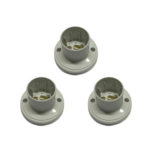 Kit C/3 - Soquete E27 Teste De Lâmpada Branco Com Borne B...
