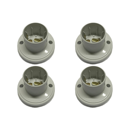 Kit C/4 - Soquete E27 Teste De Lâmpada Branco Com Borne B...