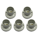 Kit C/5 - Soquete E27 Teste De Lâmpada Branco Com Borne B...
