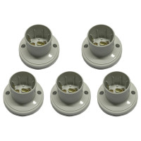 Kit C/5 - Soquete E27 Teste De Lâmpada Branco Com Borne B...