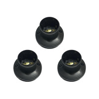 Kit C/3 - Soquete E27 Teste De Lâmpada Preto Com Borne Bo...
