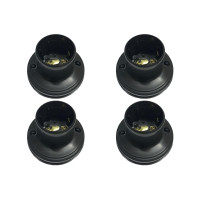 Kit C/4 - Soquete E27 Teste De Lâmpada Preto Com Borne Bo...