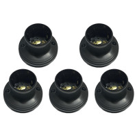Kit C/5 - Soquete E27 Teste De Lâmpada Preto Com Borne Bo...