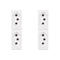 Kit C/4 - Pial Modulo  Pop Tomada  2P+T 20A 3020