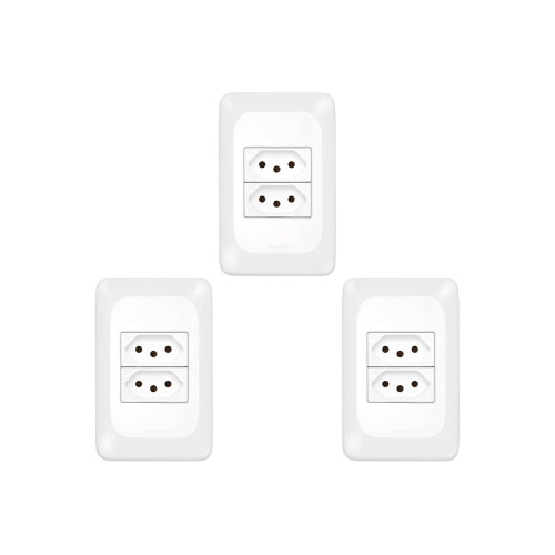 Kit C/3 - Pial Conjunto  Pop 4X2 2 Tomada 10A Lgx303