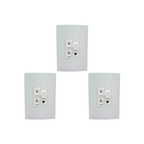 Kit C/3 - Controle Para Ventilador Qualitronix Embutir Ve...