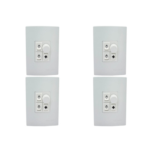 Kit C/4 - Controle Para Ventilador Qualitronix Embutir Ve...