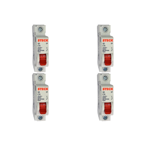 Kit C/4 - Disjuntor Steck ''Din'' Unipolar 16A. C