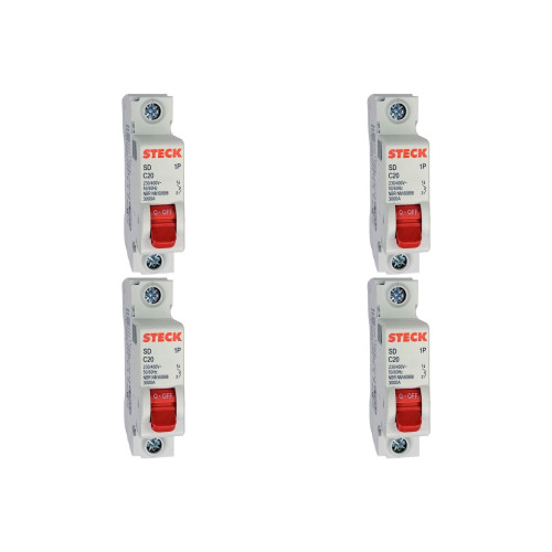 Kit C/4 - Disjuntor Steck ''Din'' Unipolar 20A. C