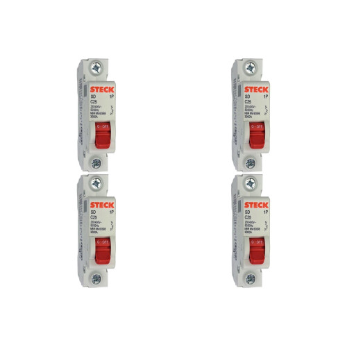 Kit C/4 - Disjuntor Steck ''Din'' Unipolar 25A. C