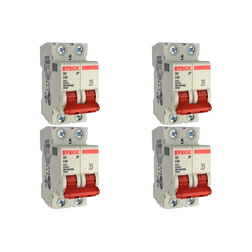 Kit C/4 - Disjuntor Steck ''Din'' Bipolar 40A. C