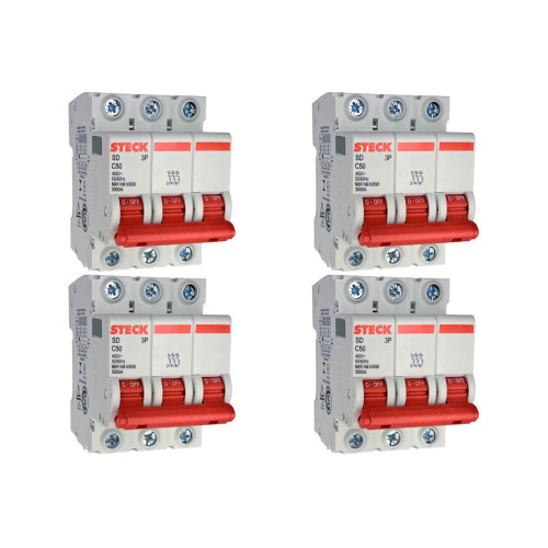 Kit C/4 - Disjuntor Steck ''Din'' Tripolar 50A. C