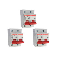 Kit C/3 - Disjuntor Steck ''Din'' Bipolar 100A. C
