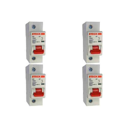 Kit C/4 - Disjuntor Steck ''Din'' Unipolar 100A. C