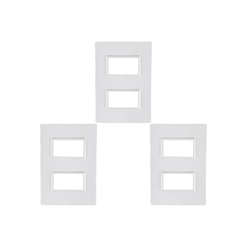 Kit C/3 - Placa Conjunto Modular Ilumi Vivaz 4X2 - 2 Modu...