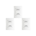 Kit C/3 - Conjunto Ilumi Vivaz Branco Com Placa 2 Tomadas...