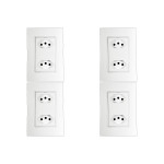 Kit C/4 - Conjunto Ilumi Vivaz Branco Com Placa 2 Tomadas...