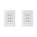 Kit C/2 - Conjunto Ilumi Vivaz Branco Com Placa 3 Tomadas...