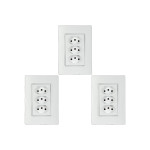 Kit C/3 - Conjunto Ilumi Vivaz Branco Com Placa 3 Tomadas...