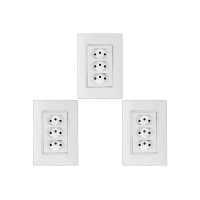 Kit C/3 - Conjunto Ilumi Vivaz Branco Com Placa 3 Tomadas...