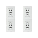 Kit C/4 - Conjunto Ilumi Vivaz Branco Com Placa 3 Tomadas...