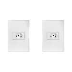 Kit C/2 - Conjunto Ilumi Vivaz Branco Com Placa 1 Tomada ...