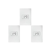 Kit C/3 - Conjunto Ilumi Vivaz Branco Com Placa 1 Tomada ...