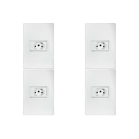 Kit C/4 - Conjunto Ilumi Vivaz Branco Com Placa 1 Tomada ...