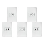 Kit C/5 - Conjunto Ilumi Vivaz Branco Com Placa 1 Tomada ...